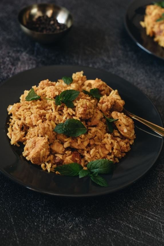 A plate of biryani